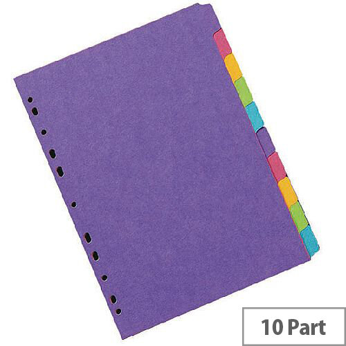 Concord Bright A4 Divider Heavy-weight 10-Part Assorted 52699/526 Concord Bright A4 Divider Heavy-weight 10-Part Assorted 52699/526