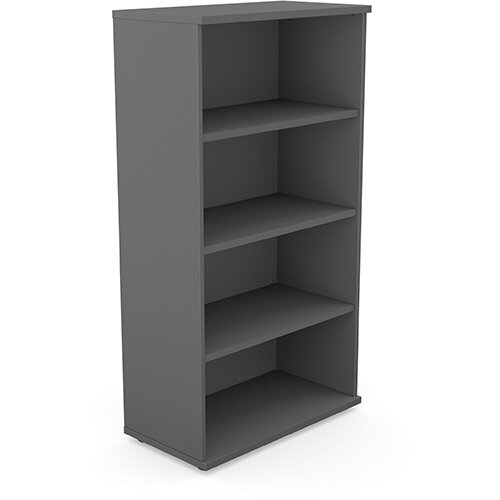 Medium Tall Bookcase with Adjustable Shelves and Floor-leveller Feet W800xD420xH1490mm 18mm Panel Graphite  - Universal Storage Can Be Used Alone Or Accompany The Switch Komo or Ashford Ranges