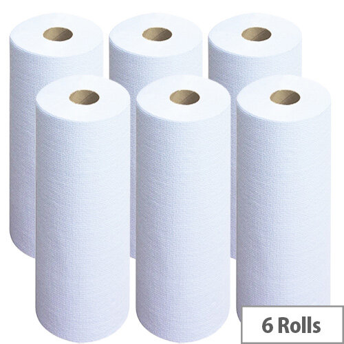 Wypall L20 Wipers Small Couch Roll White 140 Sheets Pack of 6 7415