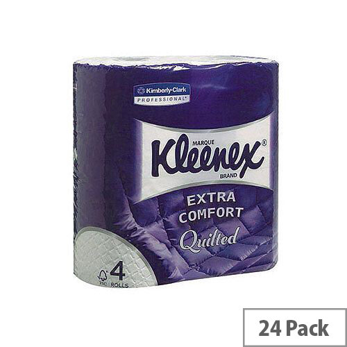 Kleenex Quilted Toilet Tissue Paper Rolls White 160 Sheets per Roll (Pack of 24) 8484