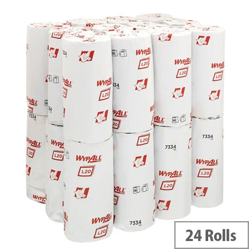 Wypall L20 Extra Small Roll Wipers Blue 2-Ply Pack of 24 7334