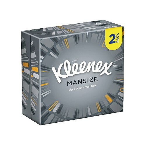 Kleenex Mansize Compact Box Facial Tissues 44 Per Pack (Pack 2) 3717916