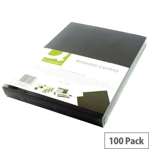 Q-Connect Binding Comb Covers Leathergrain Pack of 100 Black A4 Q-Connect Binding Comb Covers Leathergrain Pack of 100 Black A4