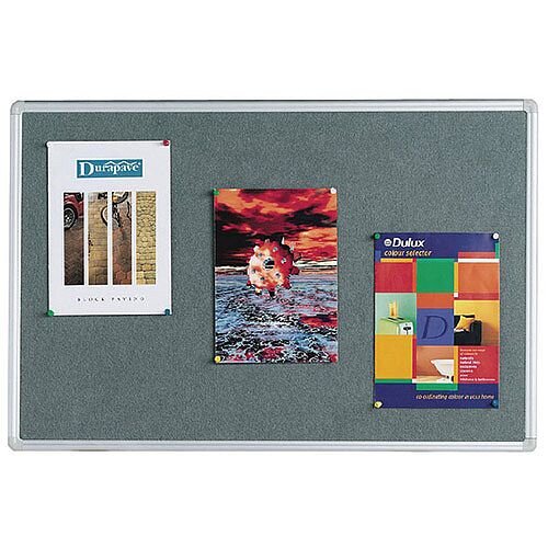 Q Connect Notice Board 1200 x 900mm Aluminium Frame Grey