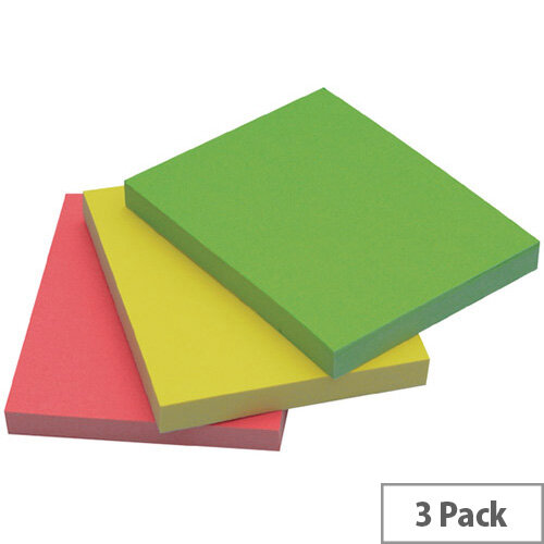 Q-Connect Quick Note Repositionable Pad 40x50mm Assorted Neon Pack of 3 Pads Q-Connect Quick Note Repositionable Pad 40x50mm Assorted Neon Pack of 3 Pads