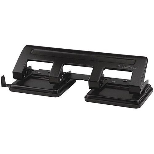 Q-Connect 4 Hole Punch Black
