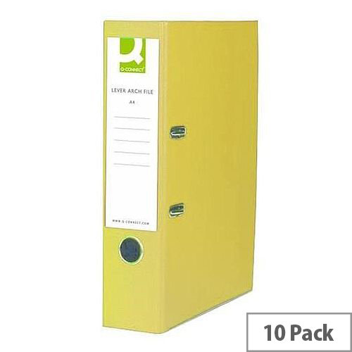 Q-Connect Yellow A4 Paperbacked Lever Arch File Pack of 10