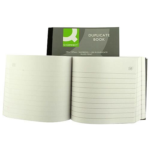 Q-Connect Duplicate Book, 4x5 inches (102x127mm), Ruled Feint (Ref KF04094) - Easy Record Keeping for Duplicate Copies