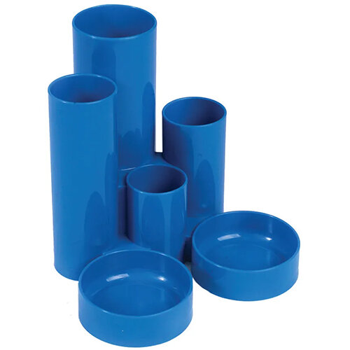 Q-Connect Desk Tidy Blue 6 Compartment Tubes Q-Connect KF10041