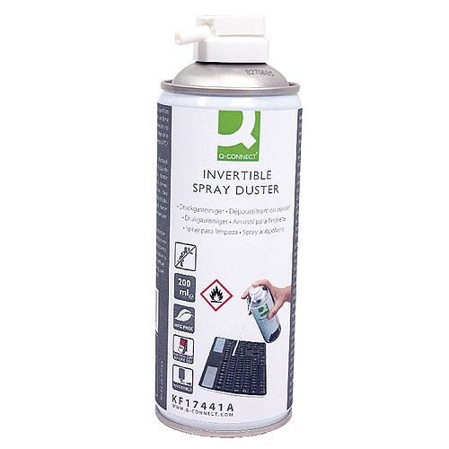 Q-Connect HFC Free Air Duster 200ml Pack of 1 - Perfect for keyboards, cameras and difficult to reach areas - Ozone friendly pressure duster Q-Connect HFC Free Air Duster 200ml Pack of 1 - Perfect for keyboards, cameras and difficult to reach areas - Ozone friendly pressure duster