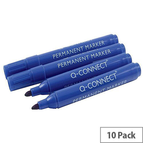 Q-Connect Permanent Marker Bullet Tip Blue Pack 10