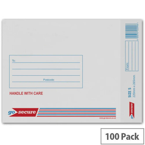 GoSecure Bubble Lined Envelope Size 5 205x245mm White Pack of 100 KF71450