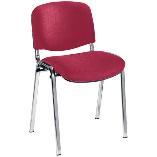 First Ultra Stacking Chair Claret Fabric Chrome Frame KF74895