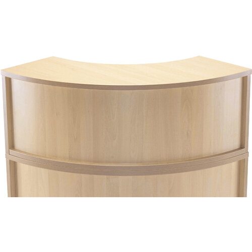 Jemini Modular Reception Radial Hutch Unit Maple - Reception Desk Riser For Corner Base Unit Maple Jemini Modular Reception Radial Hutch Unit Maple - Reception Desk Riser For Corner Base Unit Maple