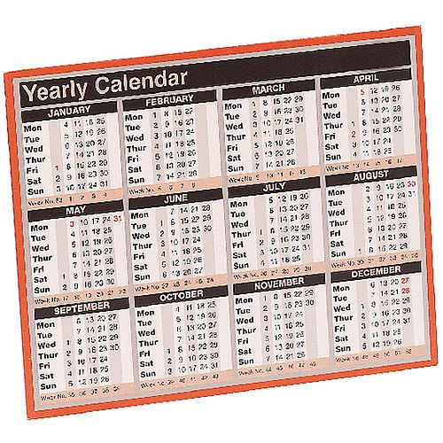 Year to View Calendar 257x210mm 2019 KFYC119 - Hunt Office Ireland