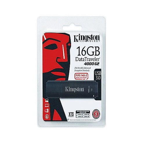 Kingston DataTraveler 16GB USB 3.0 Encrypted Memory Stick Hunt Office