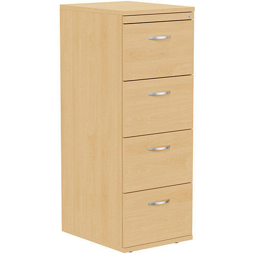 4 Drawer Wooden Filing Cabinet in Light Beech Height 1320mm  - Universal Storage Can Be Used Alone Or Accompany The Switch, Komo or Ashford Ranges