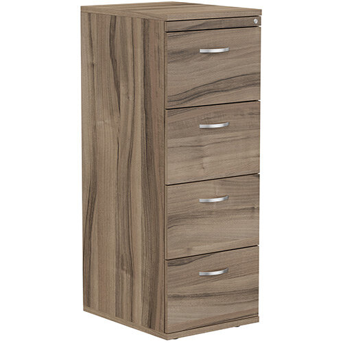 4 Drawer Wooden Filing Cabinet in Tiepolo Walnut Height 1320mm  - Universal Storage Can Be Used Alone Or Accompany The Switch, Komo or Ashford Ranges