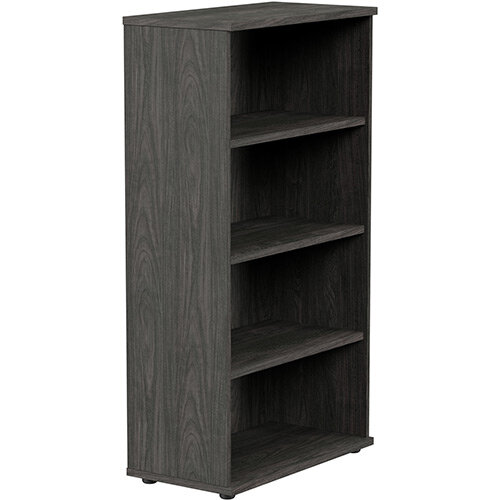 Medium Tall Bookcase with Adjustable Shelves and Floor-leveller Feet W800xD420xH1490mm Carbon Walnut Kito Medium Tall Bookcase with Adjustable Shelves and Floor-leveller Feet W800xD420xH1490mm Carbon Walnut Kito