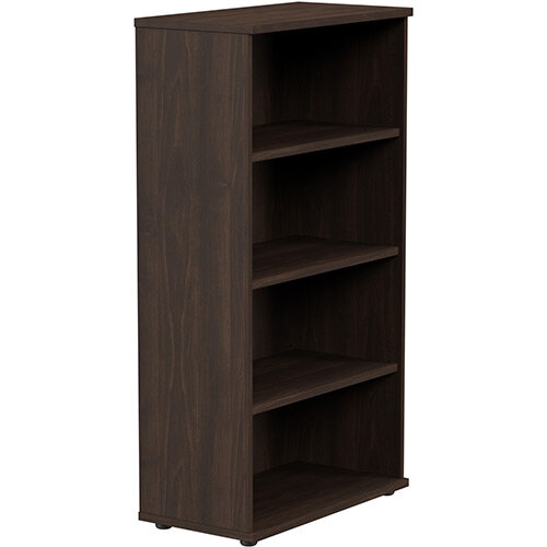 Medium Tall Bookcase with Adjustable Shelves and Floor-leveller Feet W800xD420xH1490mm 25mm Panel Dark Walnut  - Universal Storage Can Be Used Alone Or Accompany The Switch, Komo or Ashford Ranges