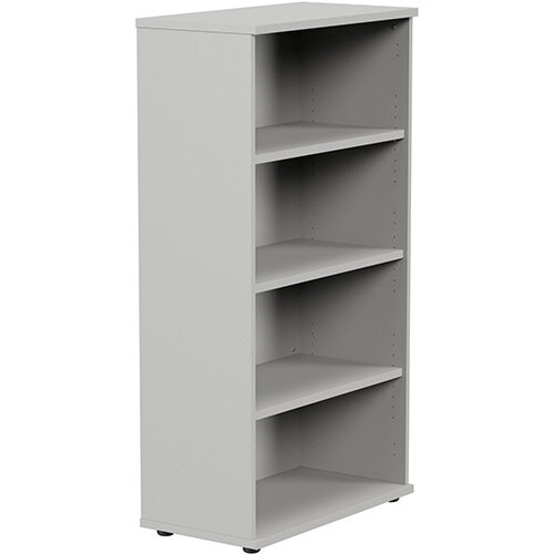 Medium Tall Bookcase with Adjustable Shelves and Floor-leveller Feet W800xD420xH1490mm Grey Kito Medium Tall Bookcase with Adjustable Shelves and Floor-leveller Feet W800xD420xH1490mm Grey Kito