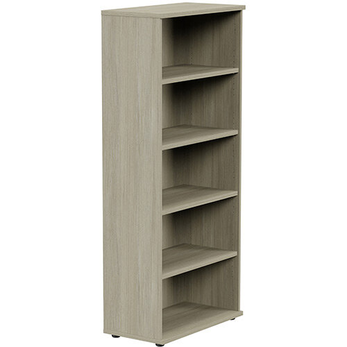 Tall Bookcase with Adjustable Shelves and Floor-leveller Feet W800xD420xH1850mm Arctic Oak Kito Tall Bookcase with Adjustable Shelves and Floor-leveller Feet W800xD420xH1850mm Arctic Oak Kito