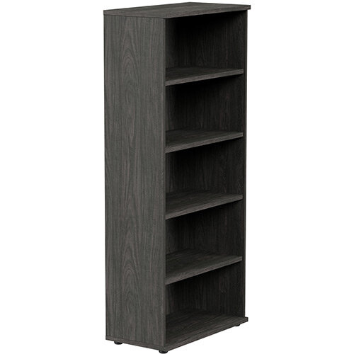 Tall Bookcase with Adjustable Shelves and Floor-leveller Feet W800xD420xH1850mm Carbon Walnut Kito Tall Bookcase with Adjustable Shelves and Floor-leveller Feet W800xD420xH1850mm Carbon Walnut Kito