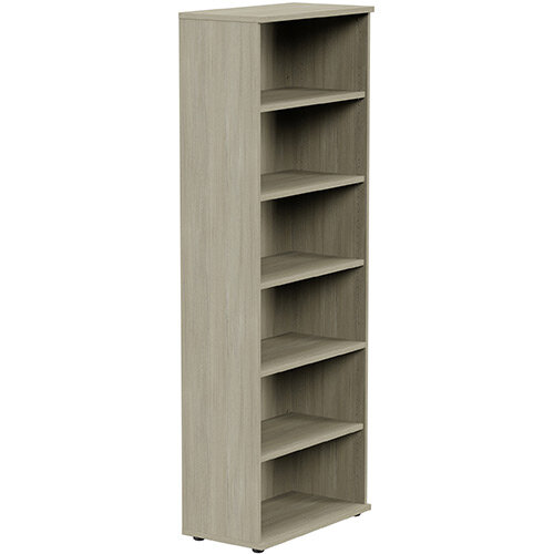 Tall Bookcase with Adjustable Shelves and Floor-leveller Feet W800xD420xH2210mm Arctic Oak Kito Tall Bookcase with Adjustable Shelves and Floor-leveller Feet W800xD420xH2210mm Arctic Oak Kito