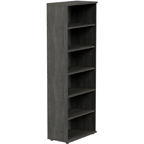 Tall Bookcase with Adjustable Shelves and Floor-leveller Feet W800xD420xH2210mm Carbon Walnut Kito Tall Bookcase with Adjustable Shelves and Floor-leveller Feet W800xD420xH2210mm Carbon Walnut Kito