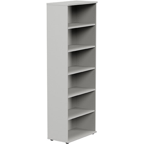 Tall Bookcase with Adjustable Shelves and Floor-leveller Feet W800xD420xH2210mm Grey Kito Tall Bookcase with Adjustable Shelves and Floor-leveller Feet W800xD420xH2210mm Grey Kito