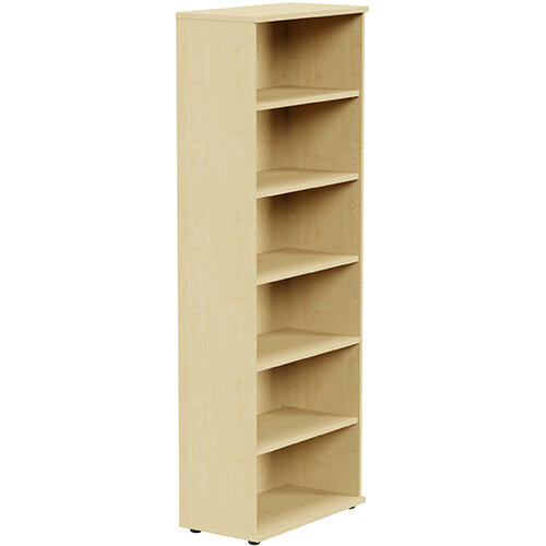 Tall Bookcase with Adjustable Shelves and Floor-leveller Feet W800xD420xH2210mm Maple Kito Tall Bookcase with Adjustable Shelves and Floor-leveller Feet W800xD420xH2210mm Maple Kito