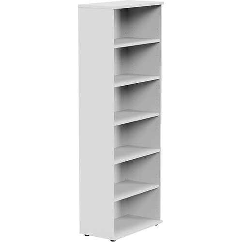 Tall Bookcase with Adjustable Shelves and Floor-leveller Feet W800xD420xH2210mm White Kito Tall Bookcase with Adjustable Shelves and Floor-leveller Feet W800xD420xH2210mm White Kito