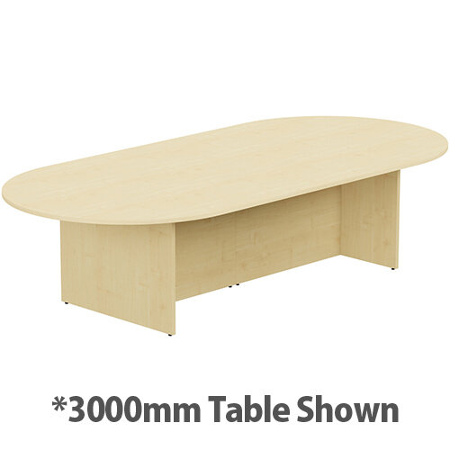 Kito W6000mmxD1400mm Maple D-End Boardroom Table With Panel Leg Base - 16-18 Person Seating Capacity