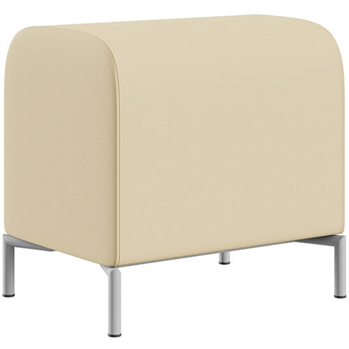 SIGMA MODULAR Soft Seating Pouffe With Standard Metal Legs - Genuine Leather Upholstery SIGMA MODULAR Soft Seating Pouffe With Standard Metal Legs - Genuine Leather Upholstery