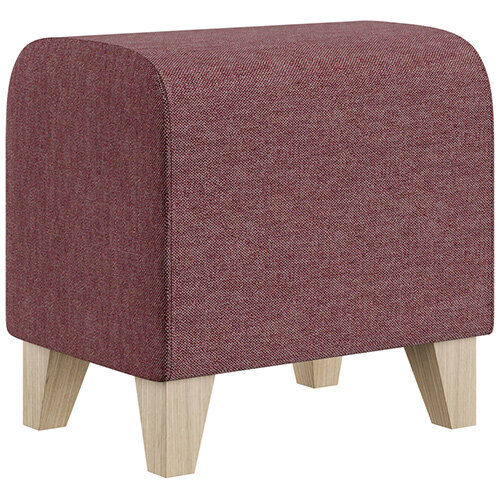SIGMA MODULAR Soft Seating Pouffe With Trapezoid Wooden Legs - RIVET Fabric SIGMA MODULAR Soft Seating Pouffe With Trapezoid Wooden Legs - RIVET Fabric