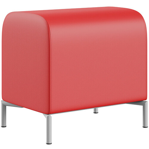 SIGMA MODULAR Soft Seating Pouffe With Standard Metal Legs - LOTUS Leather-Look Upholstery SIGMA MODULAR Soft Seating Pouffe With Standard Metal Legs - LOTUS Leather-Look Upholstery
