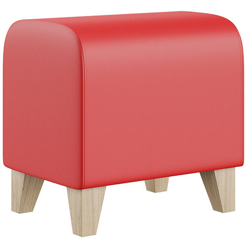 SIGMA MODULAR Soft Seating Pouffe With Trapezoid Wooden Legs - LOTUS Leather-Look Upholstery SIGMA MODULAR Soft Seating Pouffe With Trapezoid Wooden Legs - LOTUS Leather-Look Upholstery
