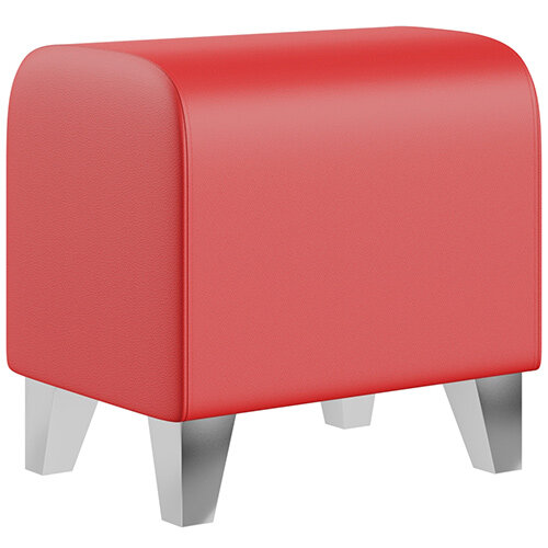 SIGMA MODULAR Soft Seating Pouffe With Trapezoid Chrome Effect Legs - LOTUS Leather-Look Upholstery SIGMA MODULAR Soft Seating Pouffe With Trapezoid Chrome Effect Legs - LOTUS Leather-Look Upholstery