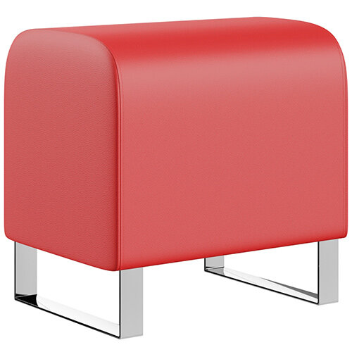 SIGMA MODULAR Soft Seating Pouffe With Cantilever Chrome Legs - LOTUS Leather-Look Upholstery SIGMA MODULAR Soft Seating Pouffe With Cantilever Chrome Legs - LOTUS Leather-Look Upholstery