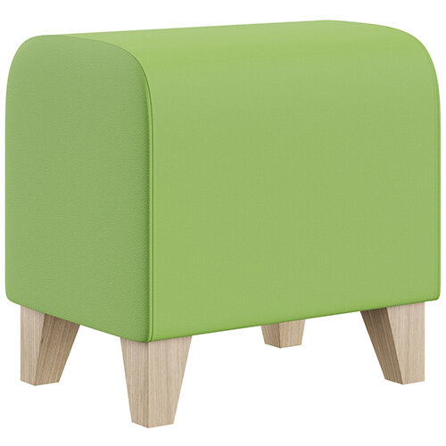 SIGMA MODULAR Soft Seating Pouffe With Trapezoid Wooden Legs - VALENCIA Leather-Look Upholstery SIGMA MODULAR Soft Seating Pouffe With Trapezoid Wooden Legs - VALENCIA Leather-Look Upholstery