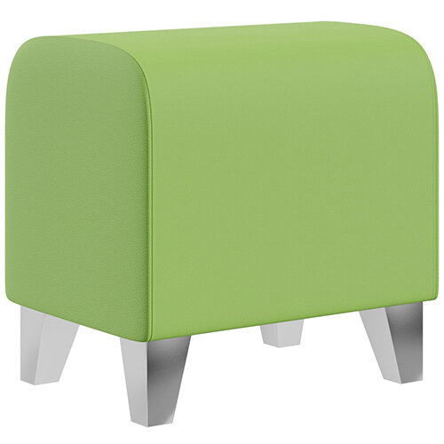 SIGMA MODULAR Soft Seating Pouffe With Trapezoid Chrome Effect Legs - VALENCIA Leather-Look Upholstery SIGMA MODULAR Soft Seating Pouffe With Trapezoid Chrome Effect Legs - VALENCIA Leather-Look Upholstery