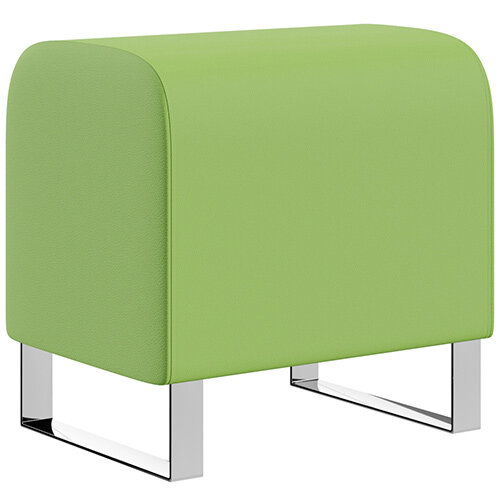 SIGMA MODULAR Soft Seating Pouffe With Cantilever Chrome Legs - VALENCIA Leather-Look Upholstery SIGMA MODULAR Soft Seating Pouffe With Cantilever Chrome Legs - VALENCIA Leather-Look Upholstery