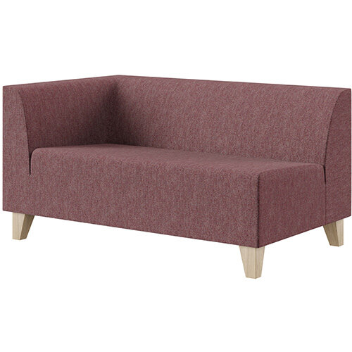 SIGMA MODULAR Soft Seating 2 Seater Right End Unit With Trapezoid Wooden Legs - RIVET Fabric SIGMA MODULAR Soft Seating 2 Seater Right End Unit With Trapezoid Wooden Legs - RIVET Fabric