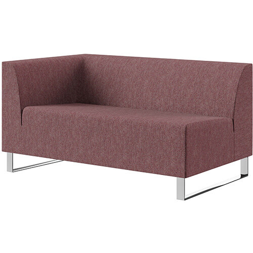SIGMA MODULAR Soft Seating 2 Seater Right End Unit With Cantilever Chrome Legs - RIVET Fabric SIGMA MODULAR Soft Seating 2 Seater Right End Unit With Cantilever Chrome Legs - RIVET Fabric