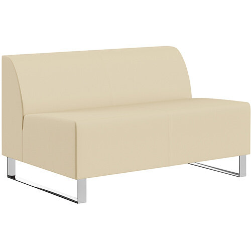 SIGMA MODULAR Soft Seating 2 Seater Unit With Cantilever Chrome Legs - Genuine Leather Upholstery SIGMA MODULAR Soft Seating 2 Seater Unit With Cantilever Chrome Legs - Genuine Leather Upholstery