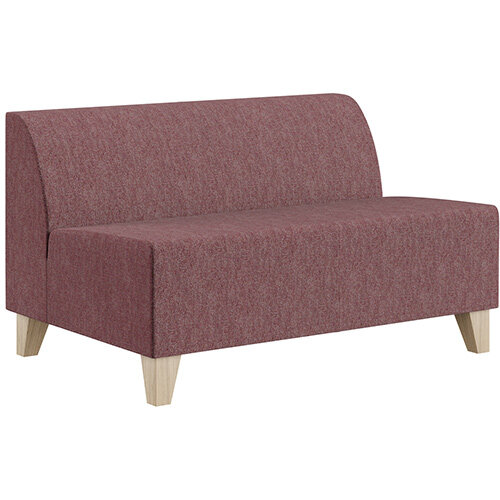 SIGMA MODULAR Soft Seating 2 Seater Unit With Trapezoid Wooden Legs - RIVET Fabric SIGMA MODULAR Soft Seating 2 Seater Unit With Trapezoid Wooden Legs - RIVET Fabric