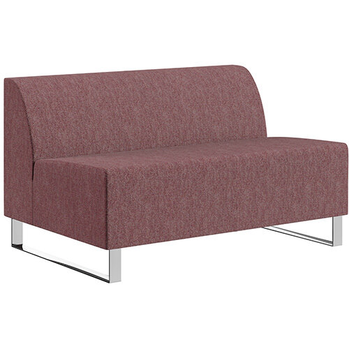 SIGMA MODULAR Soft Seating 2 Seater Unit With Cantilever Chrome Legs - RIVET Fabric SIGMA MODULAR Soft Seating 2 Seater Unit With Cantilever Chrome Legs - RIVET Fabric