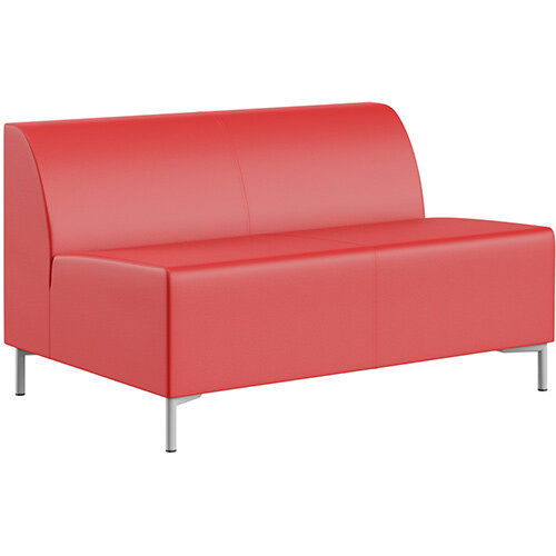 SIGMA MODULAR Soft Seating 2 Seater Unit With Standard Metal Legs - LOTUS Leather-Look Upholstery SIGMA MODULAR Soft Seating 2 Seater Unit With Standard Metal Legs - LOTUS Leather-Look Upholstery