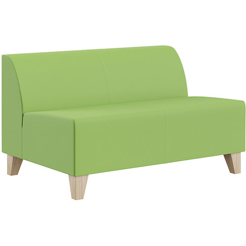 SIGMA MODULAR Soft Seating 2 Seater Unit With Trapezoid Wooden Legs - VALENCIA Leather-Look Upholstery SIGMA MODULAR Soft Seating 2 Seater Unit With Trapezoid Wooden Legs - VALENCIA Leather-Look Upholstery