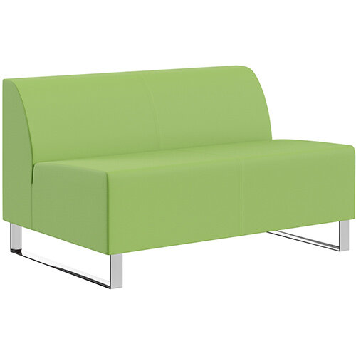 SIGMA MODULAR Soft Seating 2 Seater Unit With Cantilever Chrome Legs - VALENCIA Leather-Look Upholstery SIGMA MODULAR Soft Seating 2 Seater Unit With Cantilever Chrome Legs - VALENCIA Leather-Look Upholstery